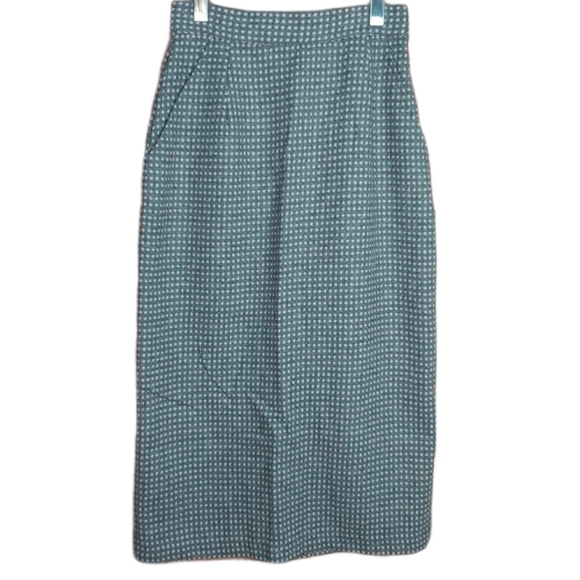 𝅺Vintage woolblend gray and pink high waisted maxi skirt Madenin Canada Size 9 - Picture 3 of 9